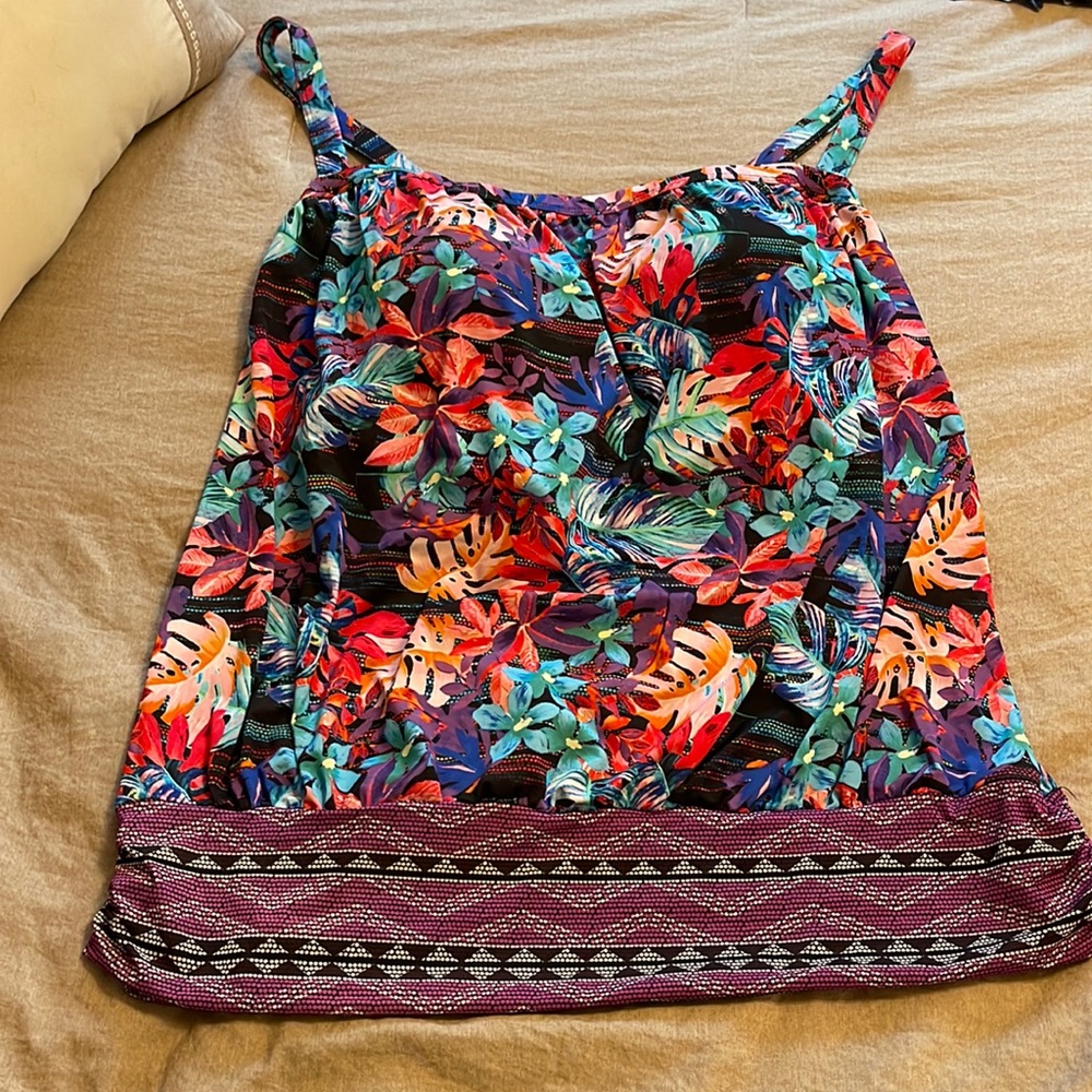 Swimsuits for All blouson swim tank. Size 16